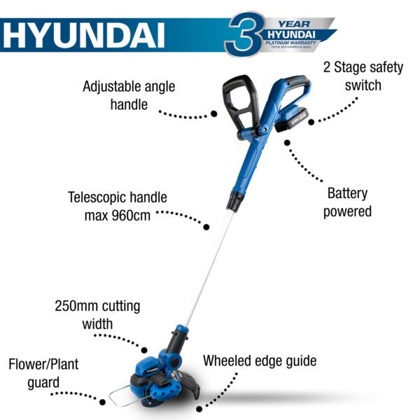 Hyundai 20v Li-Ion Cordless Grass Trimmer - Battery-Powered | HY2187 - Image 14