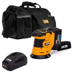 JCB 18V Orbital Sander 4.0ah Lithium-Ion Battery and charger in 20  kit bag | 21-18OS-4X-BG