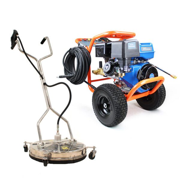 P1 Petrol Pressure Washer 4200psi / 290 bar & 24  Stainless Steel Flat Surface Cleaner | P4200PWT+85.403.010