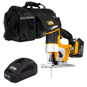 JCB 18V Jigsaw 1x4.0Ah Lithium-Ion Battery and charger in 20  kit bag | 21-18JS-4X-BG