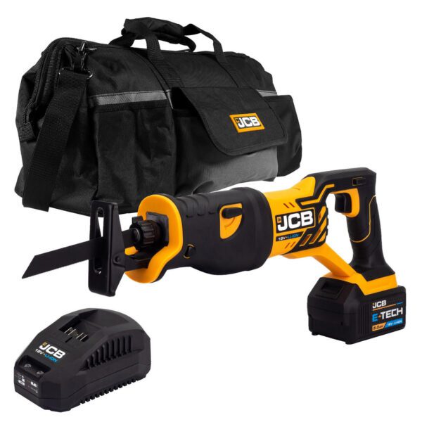 JCB 18V Recip 1x5.0Ah Lithium-Ion Battery and charger in 20  kit bag | 21-18RS-5X-BG
