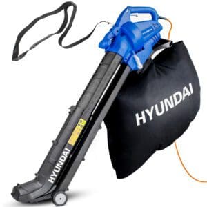 Hyundai 3000w Leaf Blower, Vacuum, Shredder, 3-Speed Variable Power, 45L Bag, 12m Cable, 3-in-1HYBV3000