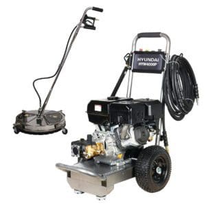 Hyundai 4000psi Petrol Pressure Washer & 24" Stainless Steel Flat Surface CleanerHYW4000P+85.403.010